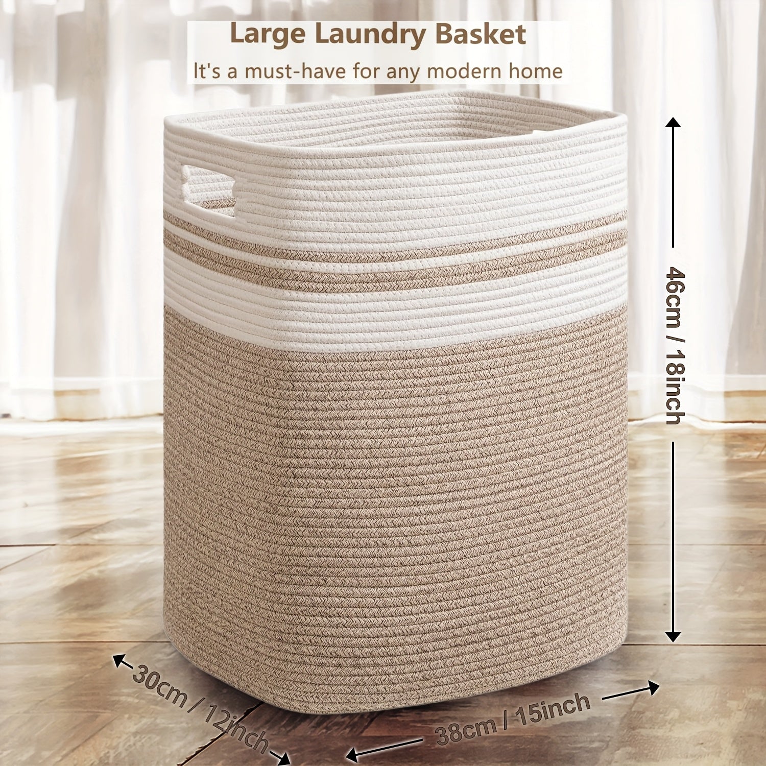 1-2pcs Laundry Hamper - Cube Laundry Basket, Tall Storage Basket with Handles, Decorative Blanket Basket for Living Room, Collapsible Large Toy Basket for Storage, Pillows, Clothes - Grey & Brown & Black, Shelf Baskets