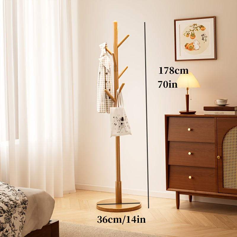 A Single Pole Coat Rack with a Hook, Designed in a Nordic Minimalist Style, Suitable for Bedrooms. This Sturdy Home Coat Rack Can Hold Clothes, Hats, Bags, And Scarves, Making It Ideal for Hallways And Living Rooms Without The Need for Drilling.