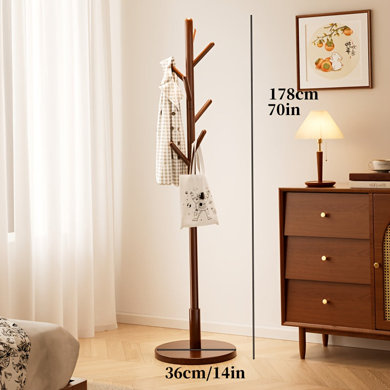 A Single Pole Coat Rack with a Hook, Designed in a Nordic Minimalist Style, Suitable for Bedrooms. This Sturdy Home Coat Rack Can Hold Clothes, Hats, Bags, And Scarves, Making It Ideal for Hallways And Living Rooms Without The Need for Drilling.