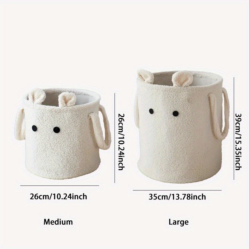 Modern Wool Basket Large Modern Wool Laundry Basket | Cute Lamb Design, Multipurpose Storage Bin, Durable Handled Fabric Shelf for Home Organization