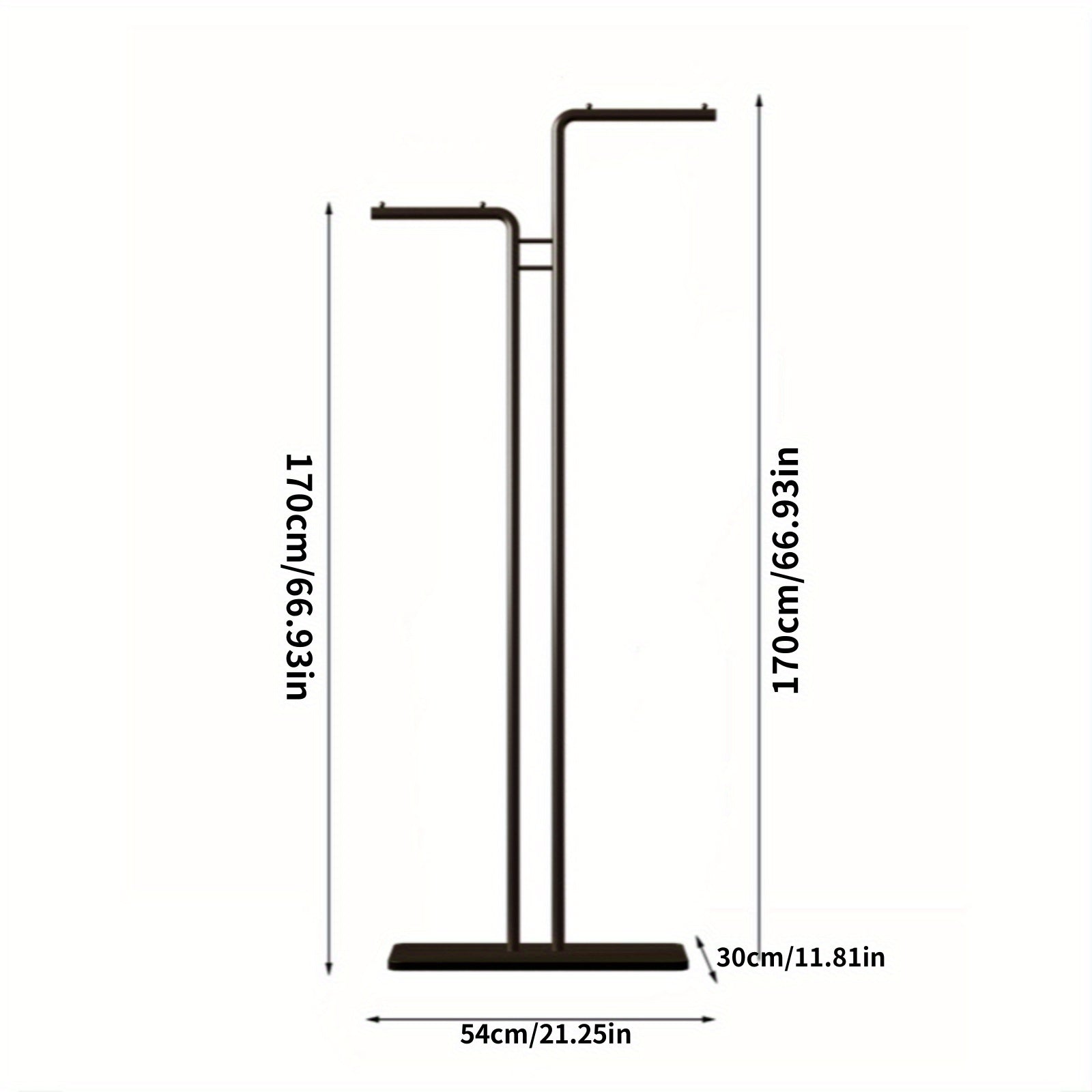 Stylish Metal Rack Modern Metal Freestanding Clothes Rack | Dual Hanging Rods and Lower Storage Shelf, Portable and Stylish for Living Room or Bedroom, Bedroom Organizer