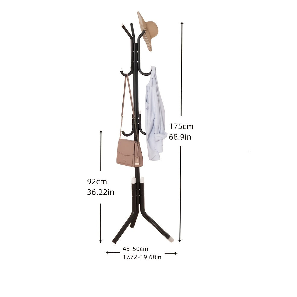 Sturdy Iron Coat Rack Sturdy Iron Free Standing Coat Rack - Heavy-Duty Tripod Base, Space-Saving Garment Organizer for Entryway, Living Room, Office, Dorm - Easy Assembly, No Installation Needed, Modern Metal Clothes Stand