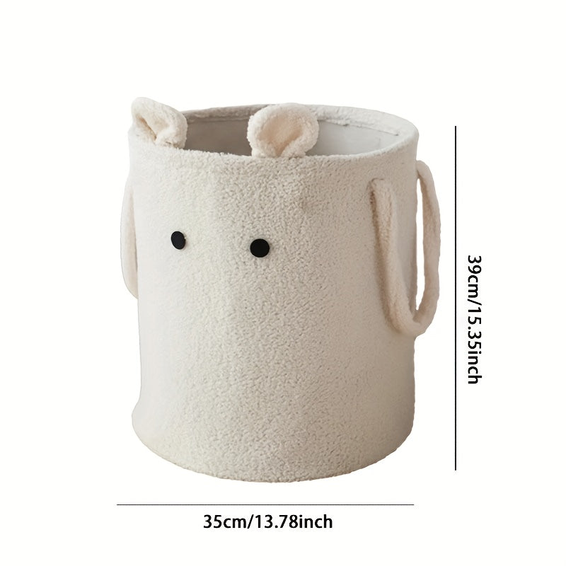 Modern Wool Basket Large Modern Wool Laundry Basket | Cute Lamb Design, Multipurpose Storage Bin, Durable Handled Fabric Shelf for Home Organization