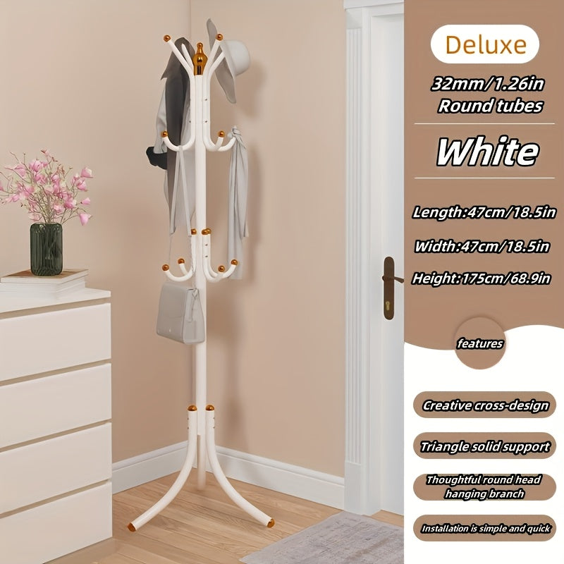 Sturdy Iron Coat Rack Sturdy Iron Free Standing Coat Rack - Heavy-Duty Tripod Base, Space-Saving Garment Organizer for Entryway, Living Room, Office, Dorm - Easy Assembly, No Installation Needed, Modern Metal Clothes Stand