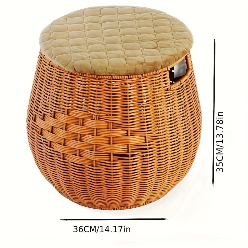 Handwoven Storage Basket Handwoven PE (Polyethylene) Nordic Style Classic Living Room Storage Basket