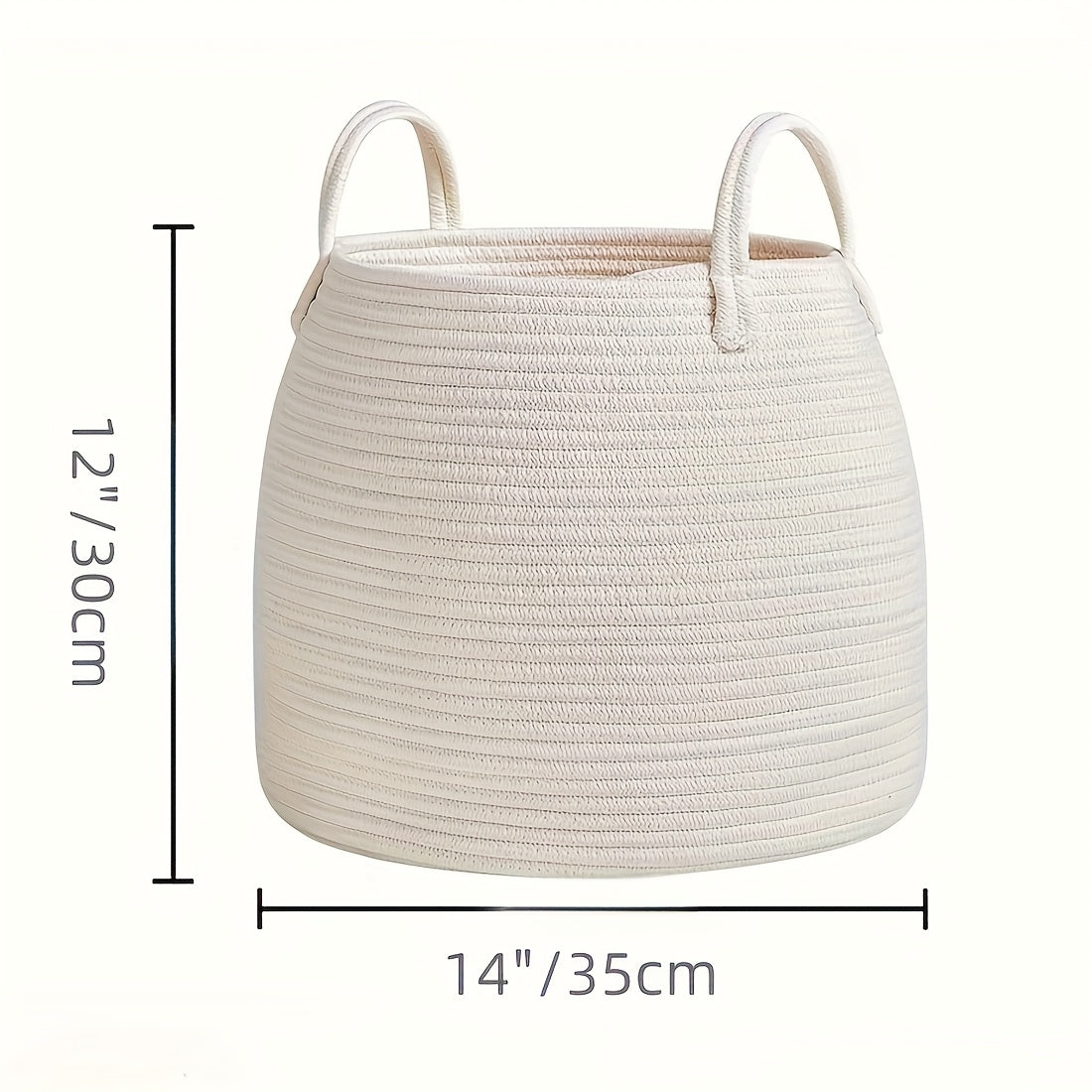 Bohemian Storage Basket Inwagui Bohemian Oval Storage Basket | White & Grey Polyester Hamper with Sturdy Handles for Towels, Clothes, Laundry | Decorative Organizer for Bathroom, Bedroom, Living Room Home Decor