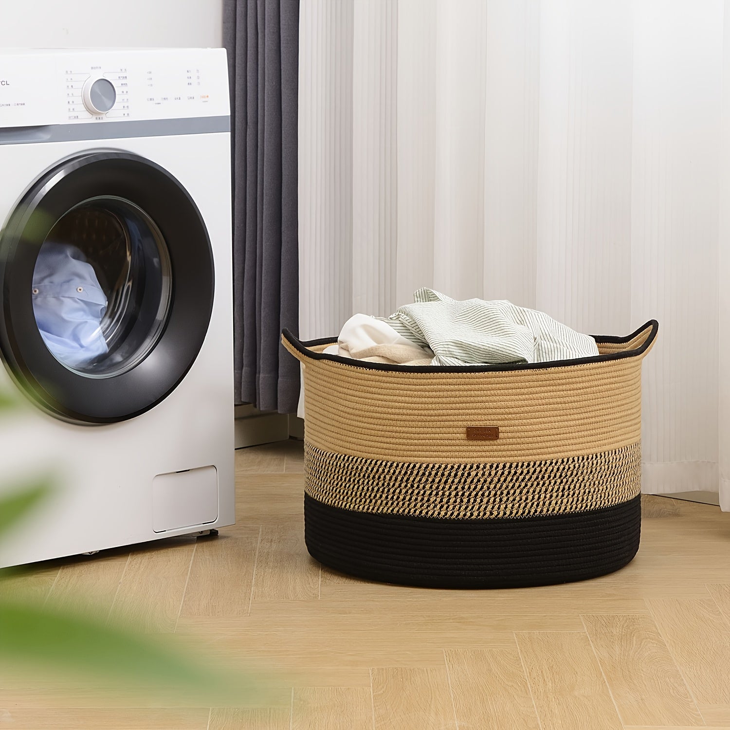 1-11pcs Large Blanket Basket, Woven Basket with Handle, Soft Basket for Storing Dirty Clothes, Blankets, Pillows, Suitable for Laundry, Living Room, Bedroom Storage Basket, Multiple Colors Beautiful and Elegant, Large Size Large Capacity