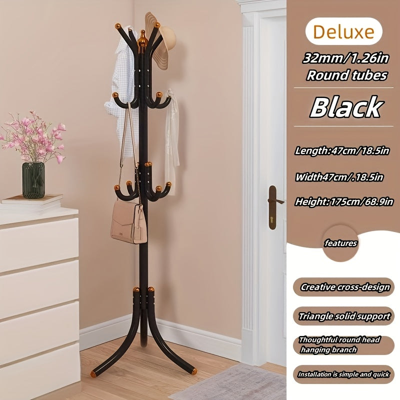 Sturdy Iron Coat Rack Sturdy Iron Free Standing Coat Rack - Heavy-Duty Tripod Base, Space-Saving Garment Organizer for Entryway, Living Room, Office, Dorm - Easy Assembly, No Installation Needed, Modern Metal Clothes Stand